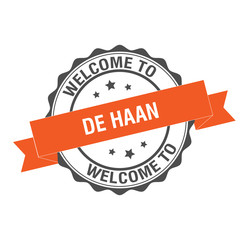 Welcome to De Haan stamp illustration