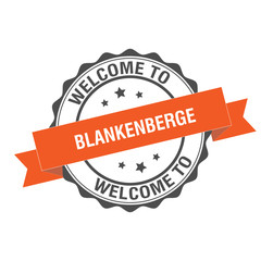 Obraz premium Welcome to Blankenberge stamp illustration