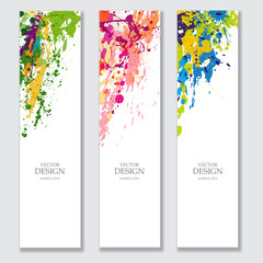 Set of Art  backgrounds  with  paint  blots, splashes, drops 