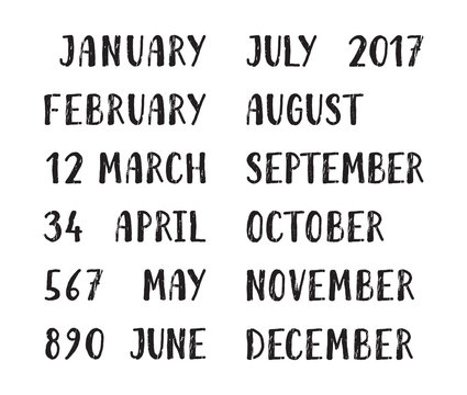 Month names and numbers