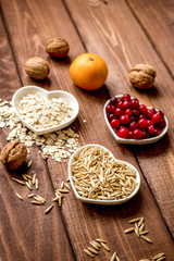 Fototapeta premium concept healthy for heart food on wooden background