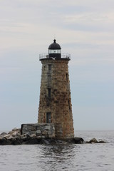 Fototapeta na wymiar Whaleback Lighthouse in Kittery, Maine