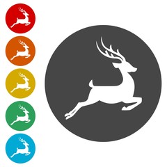 Deer icons set - vector Illustration 