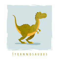 Cartoon print of tyrannosaurus