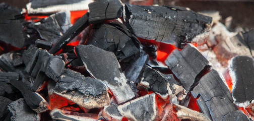in the grill flares up a charcoal barbecue