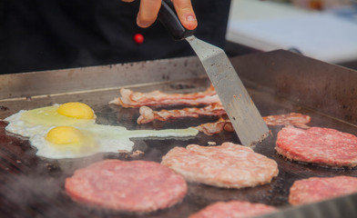 patties and scrambled eggs to burgers