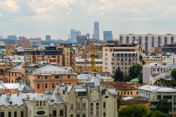 Fototapeta na wymiar Cityscape with old and new houses. Moscow, Russia