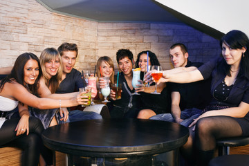 Group Of Young People In A Nightclub
