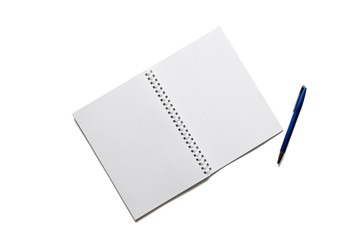 Notebook and pen isolated