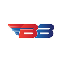 fast initial letter logo vector wing