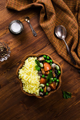 Yellow rice with vegetables