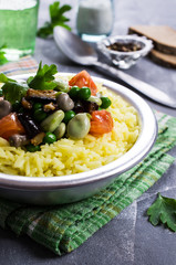 Yellow rice with vegetables