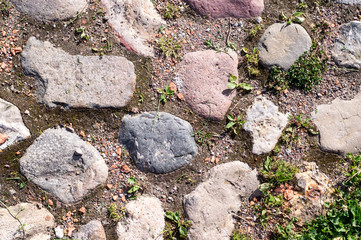 rural rock stone pavement. background, nature.