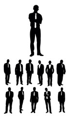 Set of silhouettes of men