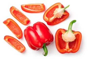 Foto op Canvas Red Peppers Isolated on White Background © Bozena Fulawka