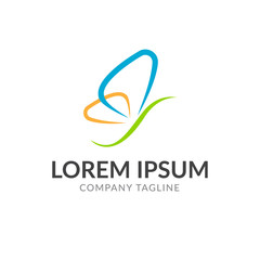 butterfly color logo vector