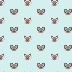 Siamese icon in cartoon style. 
