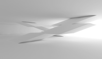 Abstract white empty interior, cg background 3 d