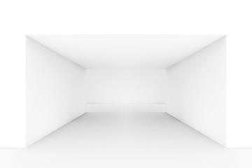 Abstract white empty corridor interior 3 d