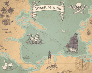 Ancient treasure map - 167097191