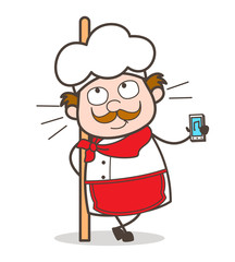 Cartoon Chef Having Enjoy with Music Vector Concept