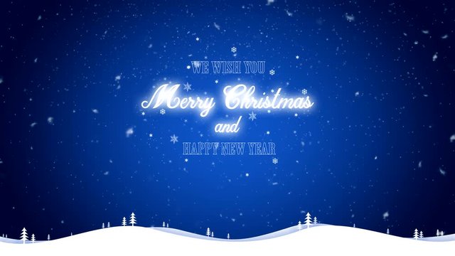 Merry Christmas and happy new year background blue