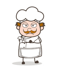 Cartoon Upset Chef Expression Vector Illustration