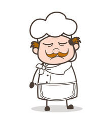 Cartoon Depressed Chef Expression Vector Illustration