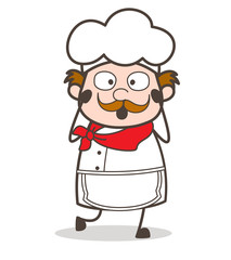 Cartoon Chef with Worried Face Vector Illustration