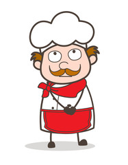 Cartoon Chef Thinking an Idea Vector Illustration