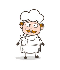 Cartoon Chef Wondering Face Vector Illustration