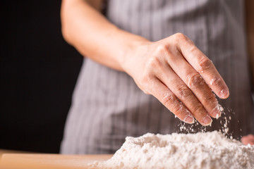 Kneading dough prepare for breafast food