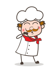 Cartoon Lovely Chef Blushing Face