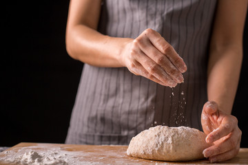 Kneading dough prepare for breafast food