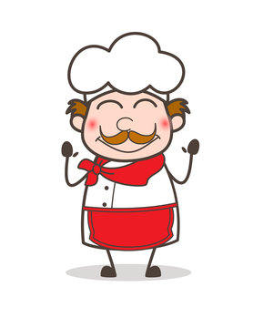 Cartoon Blushing Chef Face