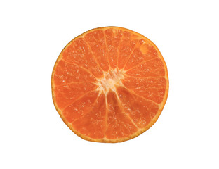 A sliced orange on white background and isolated.
