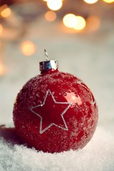Weihnachtskarte - Weihnachtskugel mit Stern