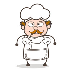Cartoon Chef Face with Steam From Nose Vector Illustration