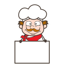 Cartoon Cooky with Ad Banner Vector Illustration