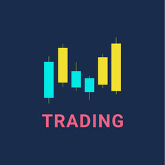 Fototapeta premium Trading graphics vector icon set.