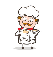 Cartoon Cooky Reading Newspaper Vector Illustration