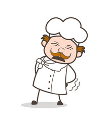 Cartoon Old Chef Persevering Face