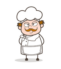 Cartoon Chef Smirking Face Vector