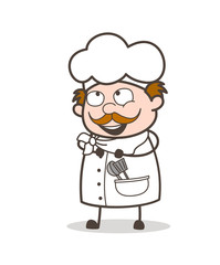 Cartoon Laughing Chef Face Vector