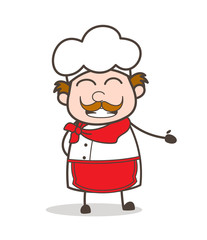 Cartoon Chef Worker Grimacing Face Expression