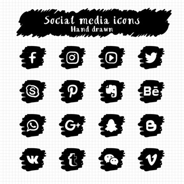 Social media icons.
