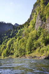 Dunajec river and Pienin Mountains. Poland