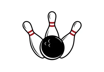 Photo sur Plexiglas Sports de balle Vecteur de bowling. Quille et boule de bowling. Bowling sur fond blanc