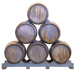  tonneaux de vin, fond blanc