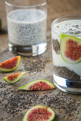 Yoghurt with fig and chia seeds.